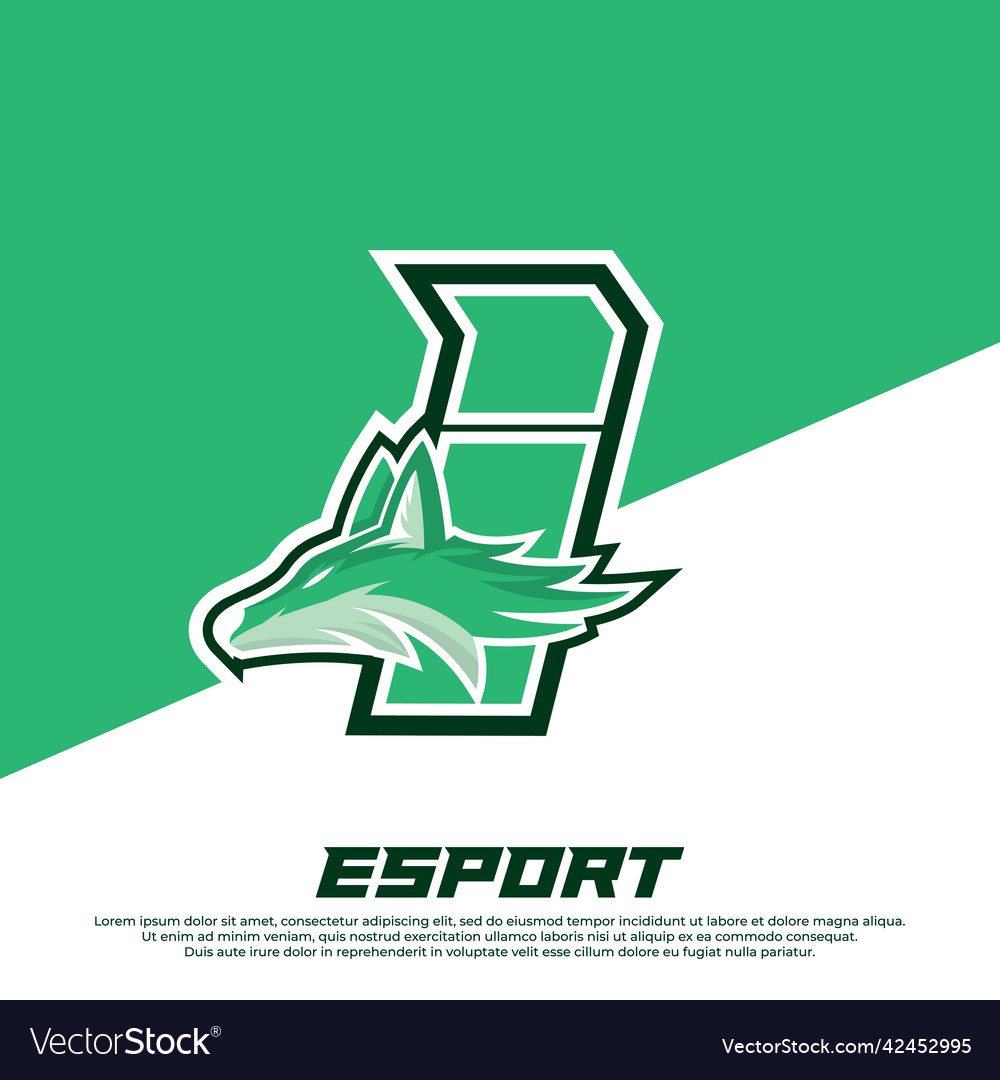 Initial i letter logo design wolves mascot esport Vector Image