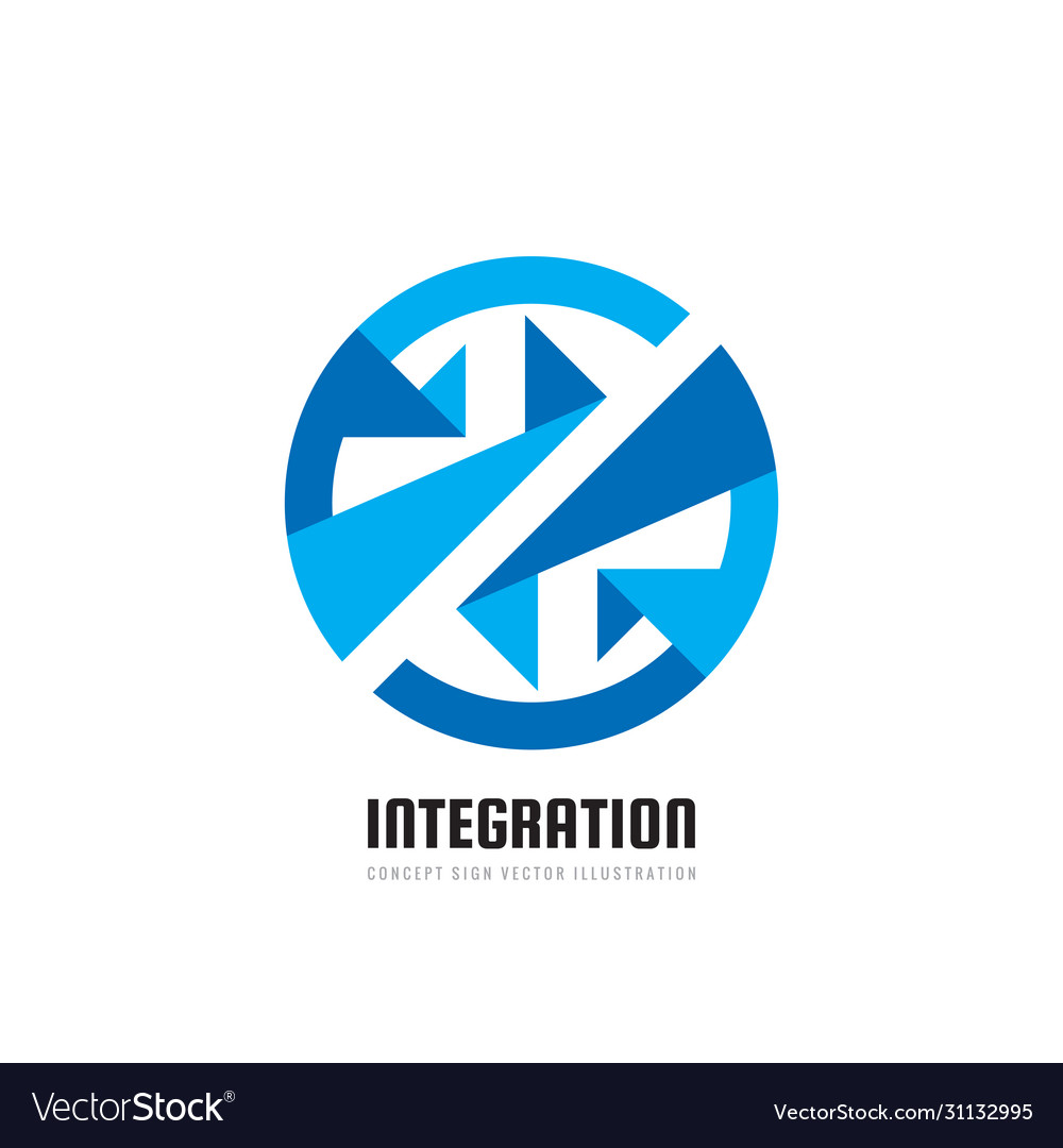 Interaction logo template concept Royalty Free Vector