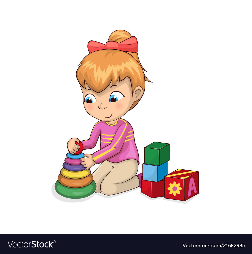 Little Girl Playing Clipart