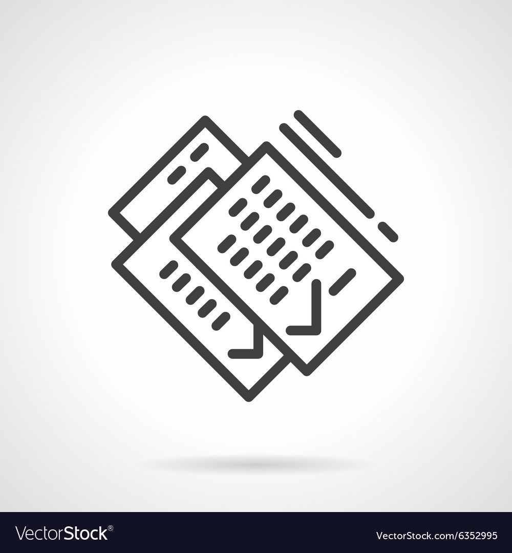 Paperwork simple line icon Royalty Free Vector Image