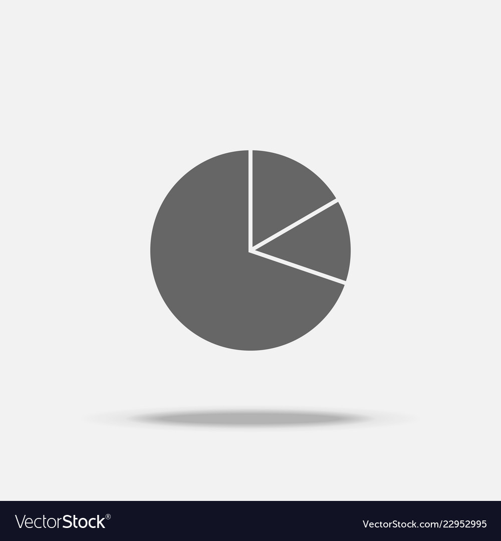 Pie graph chart flat design icon with shadow