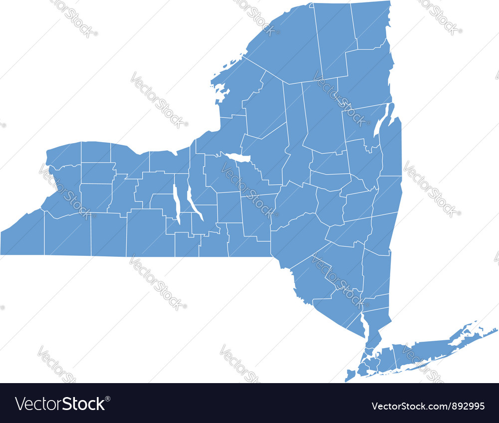 Free Map Of New York State State map of New york by counties Royalty Free Vector Image