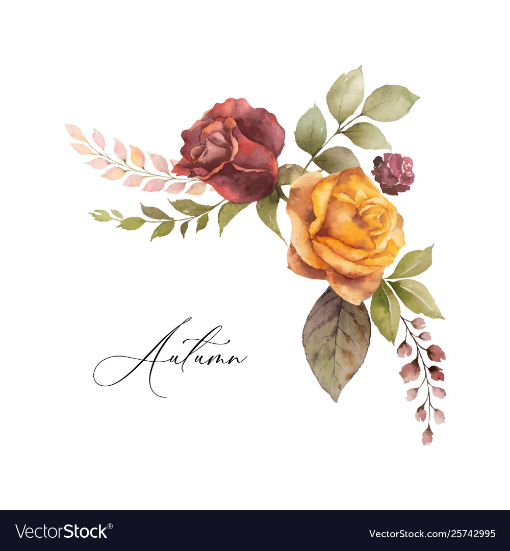 Download October Autumn Wedding Flowers Watercolor Vector Images 93