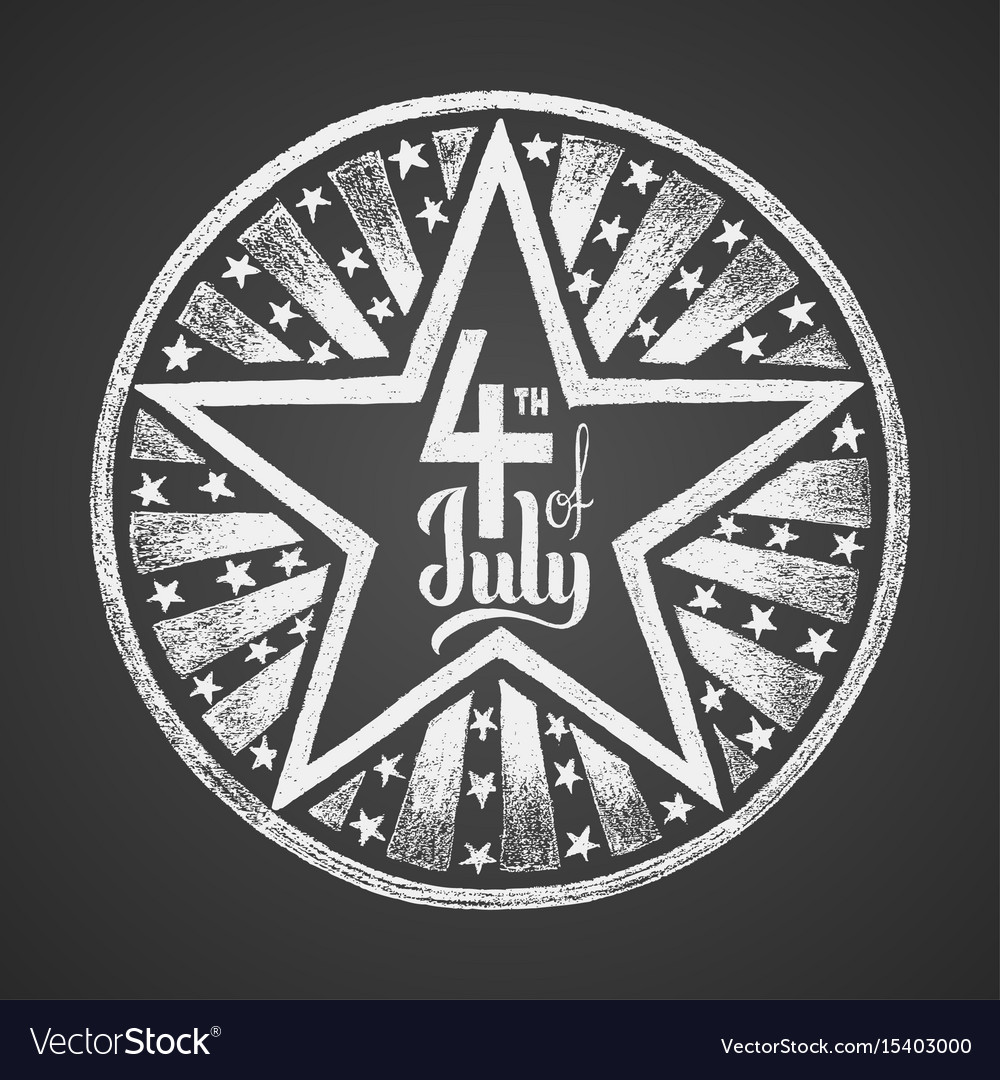 4th of july independence day chalk lettering Vector Image