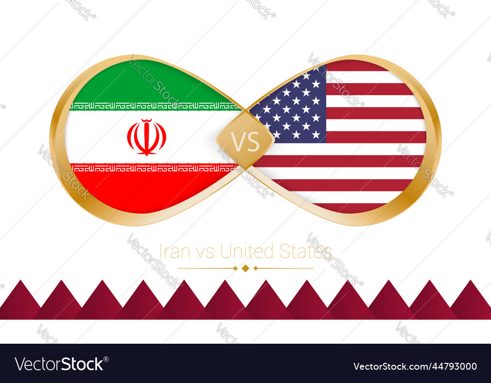 Iran versus united states golden icon Royalty Free Vector