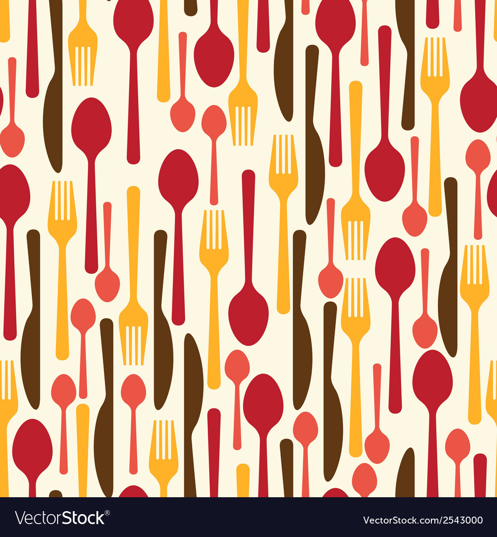 Seamless pattern with restaurant and kitchen Vector Image