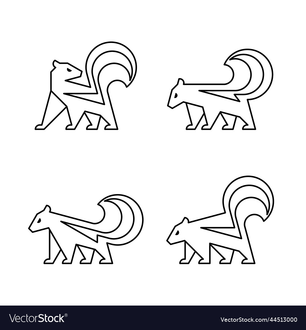 Set of skunk Royalty Free Vector Image - VectorStock