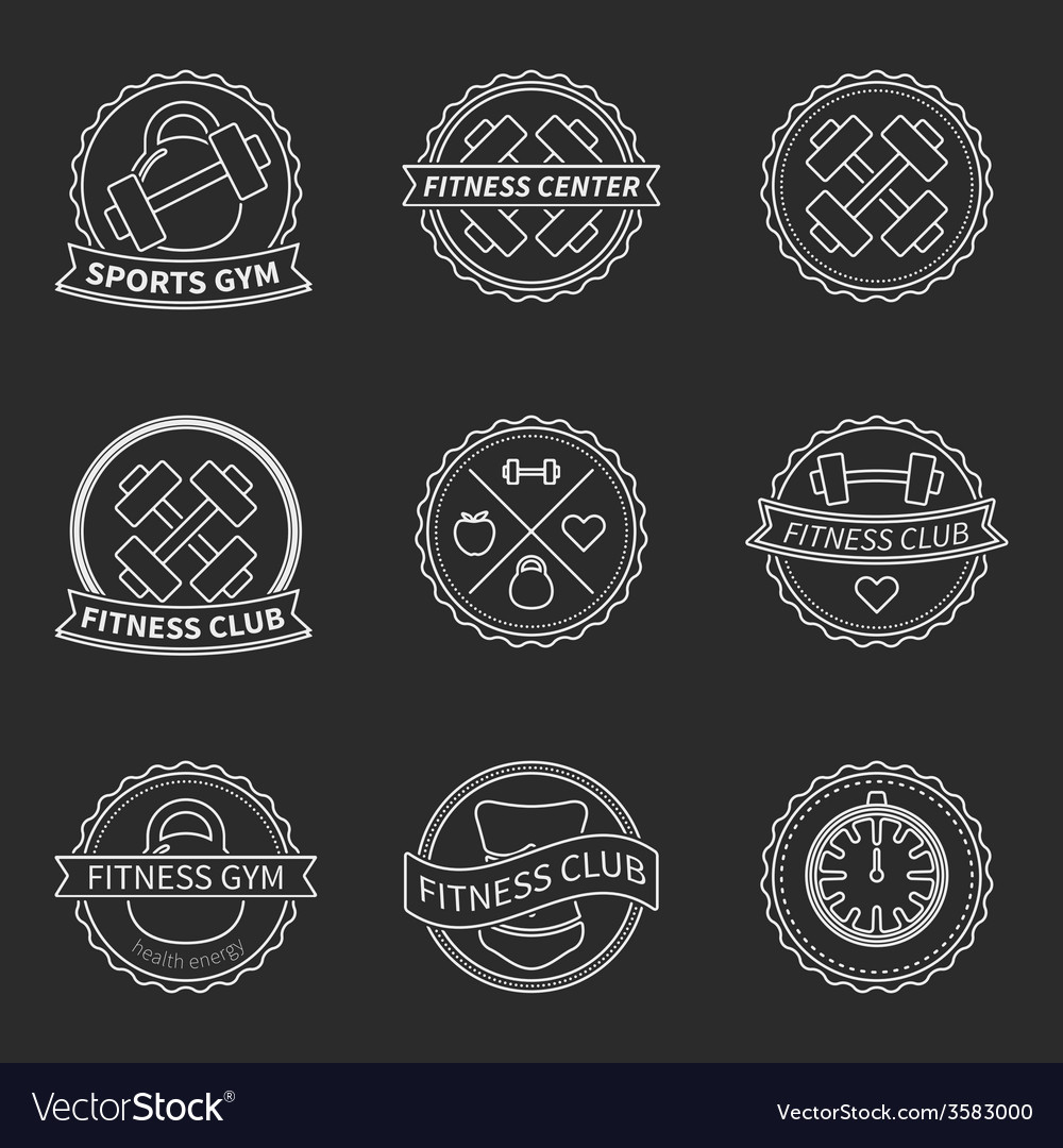 Set of sports and fitness logo emblem graphics