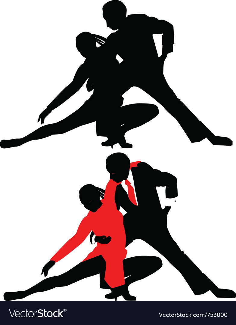 Silhouettes of dancing couples Royalty Free Vector Image