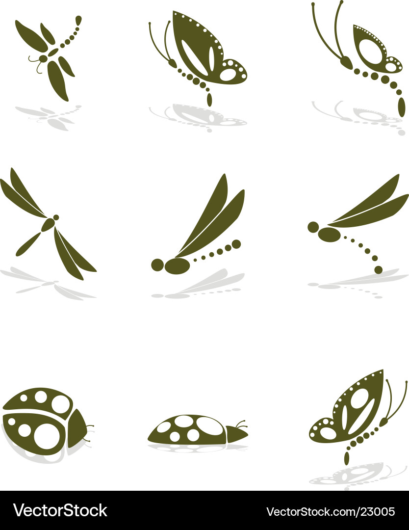 Bug icons Royalty Free Vector Image - VectorStock