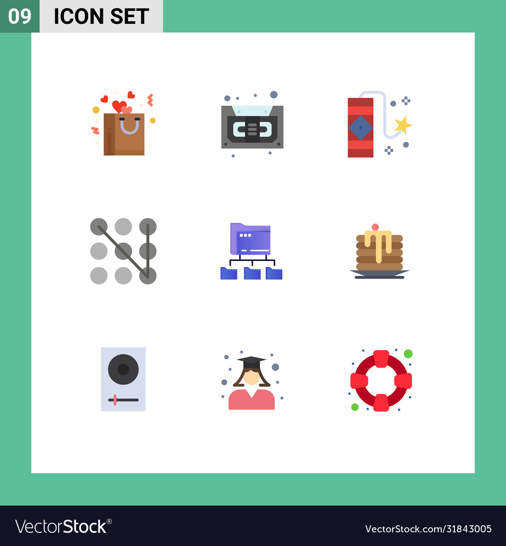 Flat color pack 9 universal symbols network