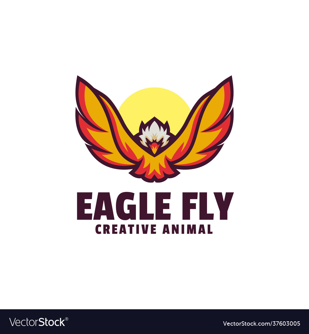 Logo eagle fly simple mascot style