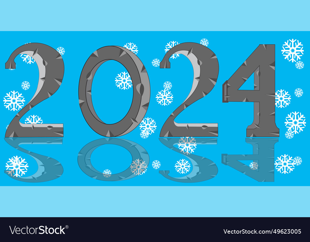 New approaching 2024 background of the snowflake Vector Image