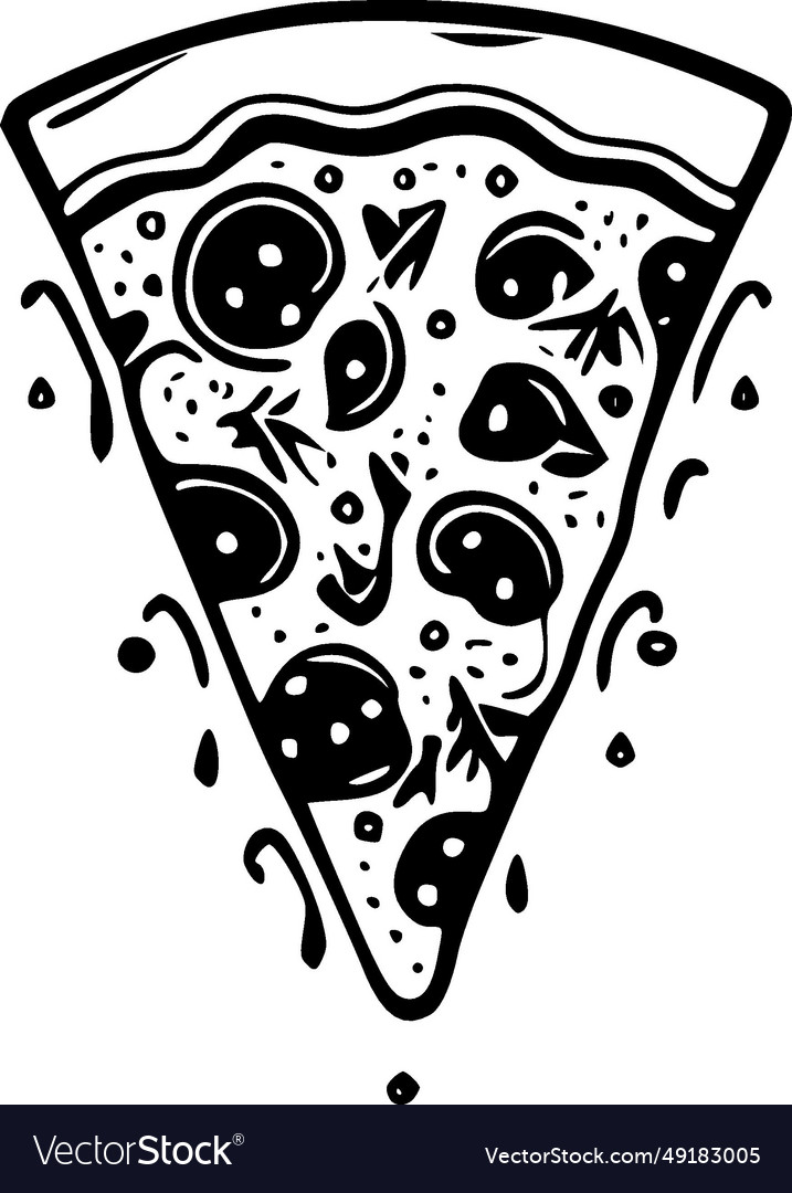 Pizza - schwarz und weiß