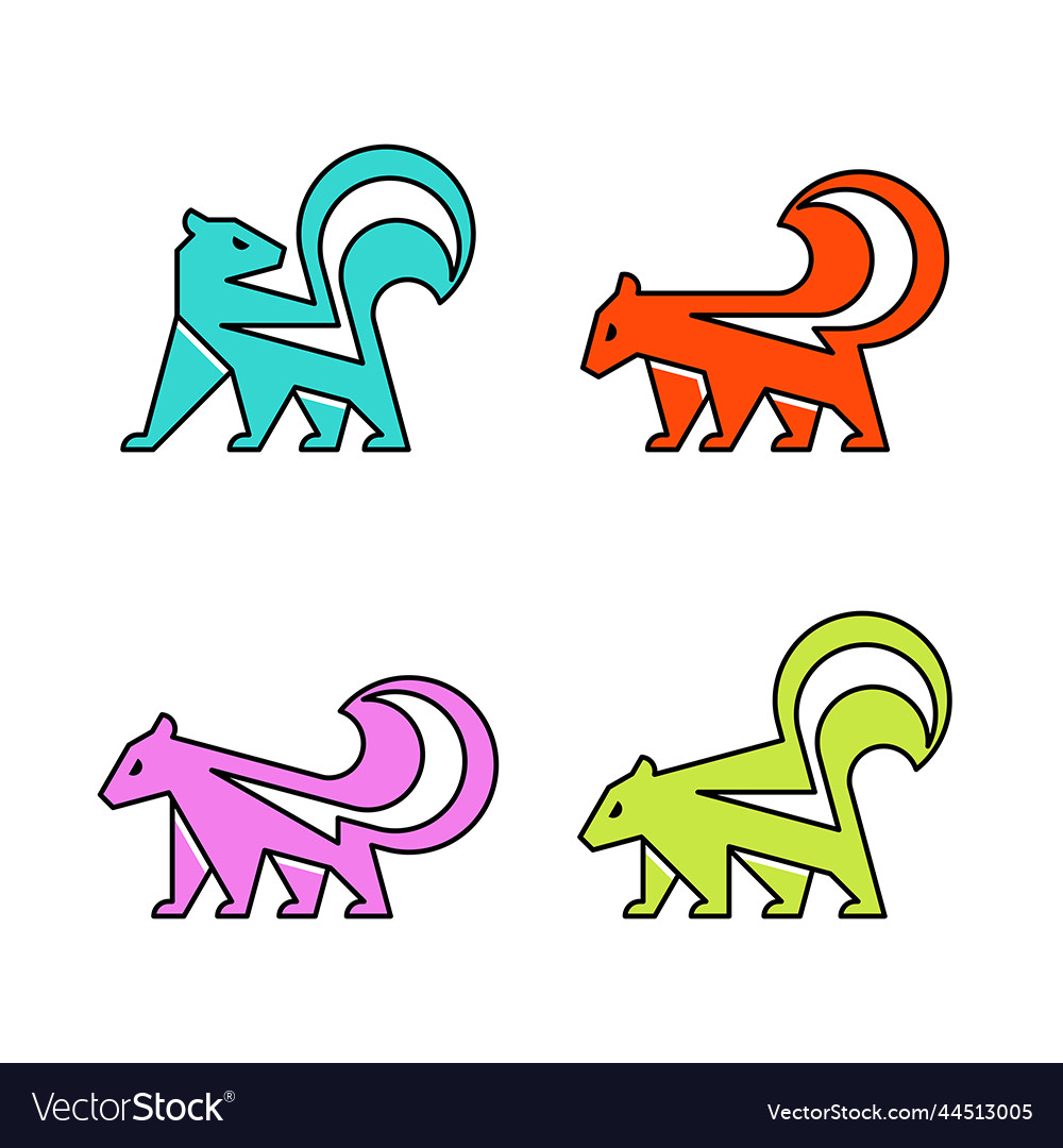 Set Of Skunk Royalty Free Vector Image Vectorstock