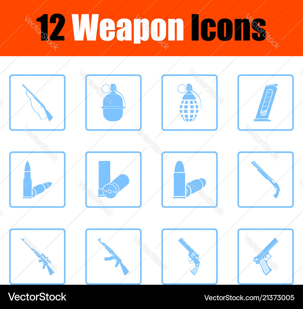 Set of twelve weapon icons Royalty Free Vector Image