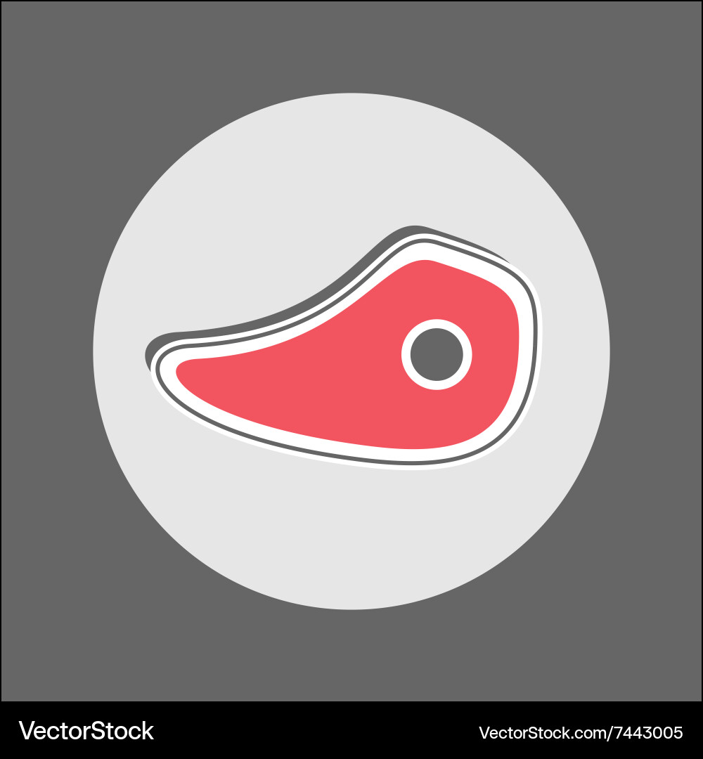 Slice of roast beef icon Royalty Free Vector Image