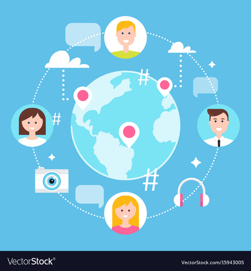 Social network followers and media Royalty Free Vector Image