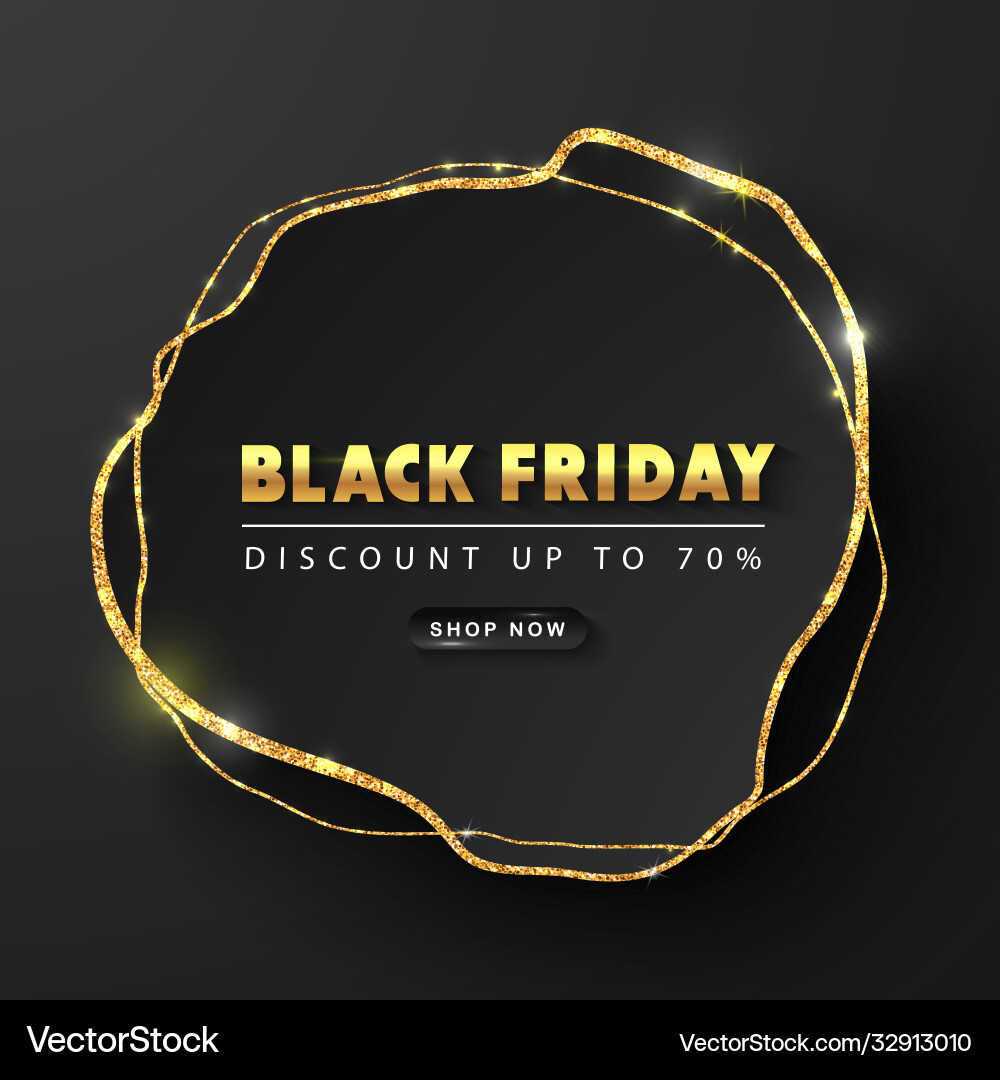 Black friday luxury background with golden Vector Image