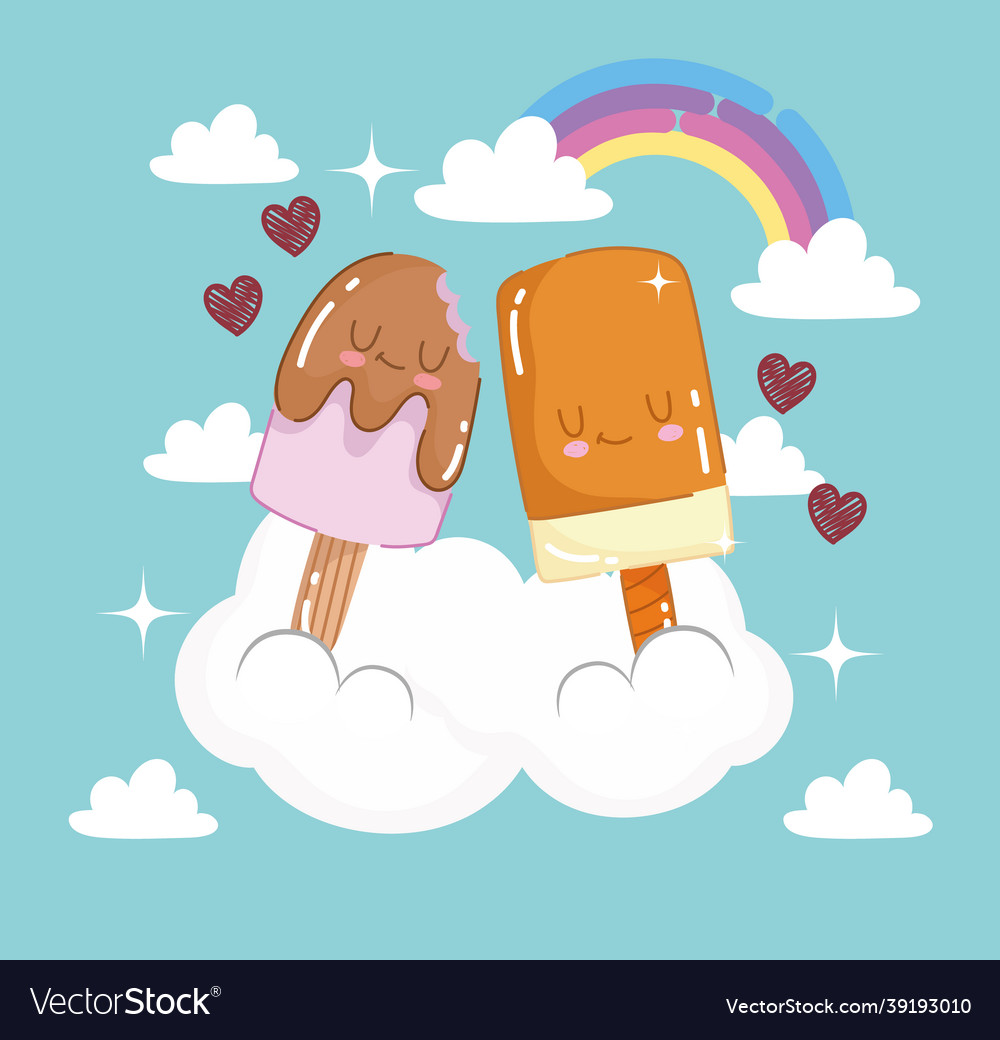 Cute ice cream in the sky