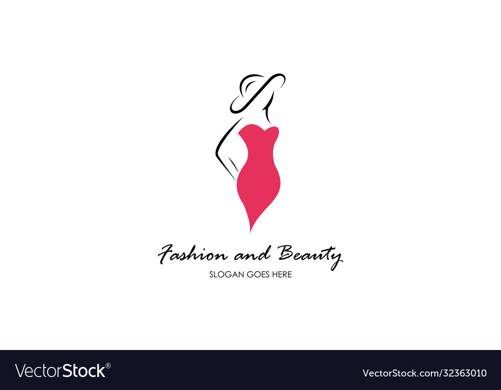 Fashion Female Dress And Beauty Logo Royalty Free Vector