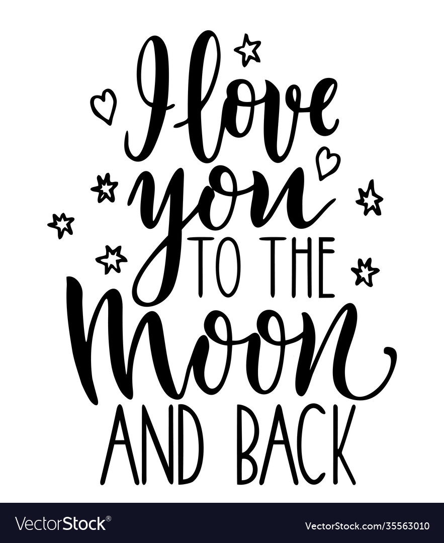 I love you to moon and back romantic Royalty Free Vector