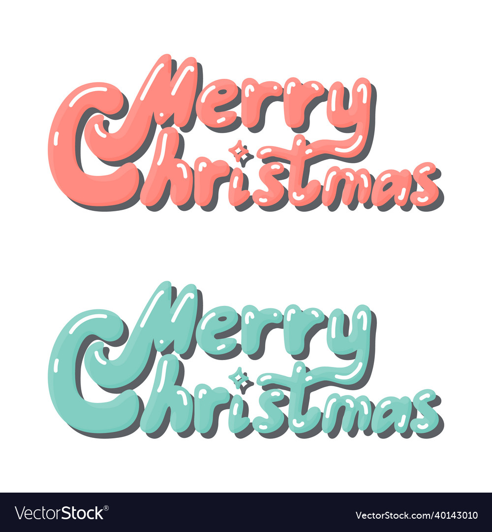 Merry christmas hand-drawn text set for holiday