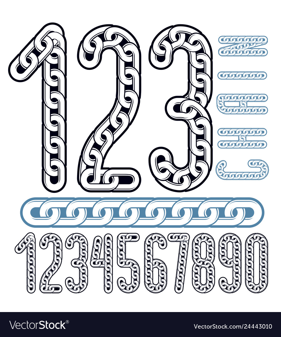 Numerals collection funky numbers for use Vector Image