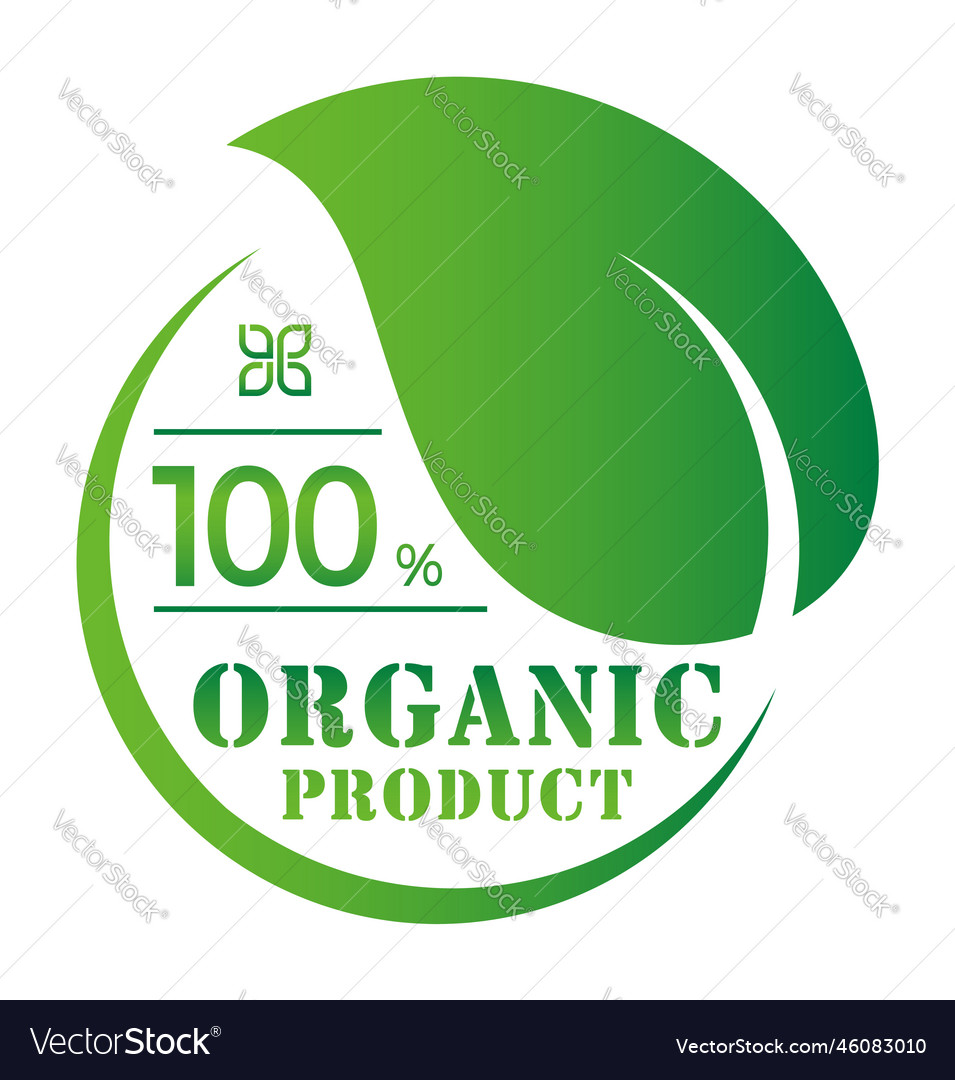 Organic healthy natural and eco product label Vector Image