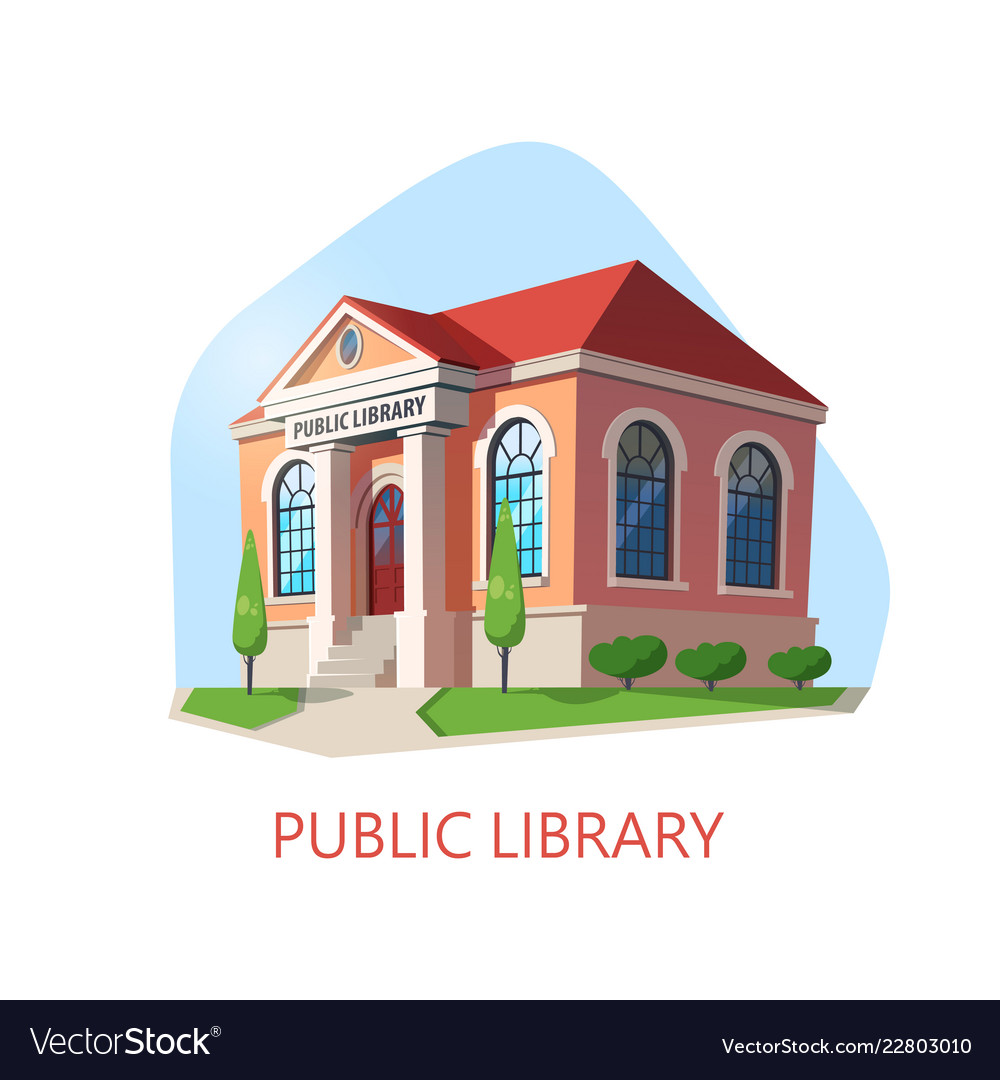 Download Public library building construction for reading Vector Image