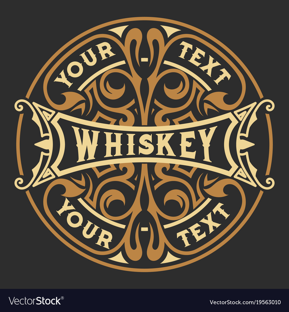 Vintage design whiskey label style Royalty Free Vector Image