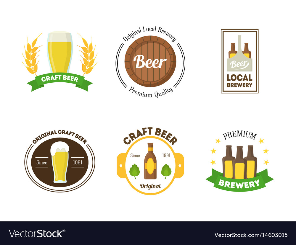 Beer badges or labels set Royalty Free Vector Image