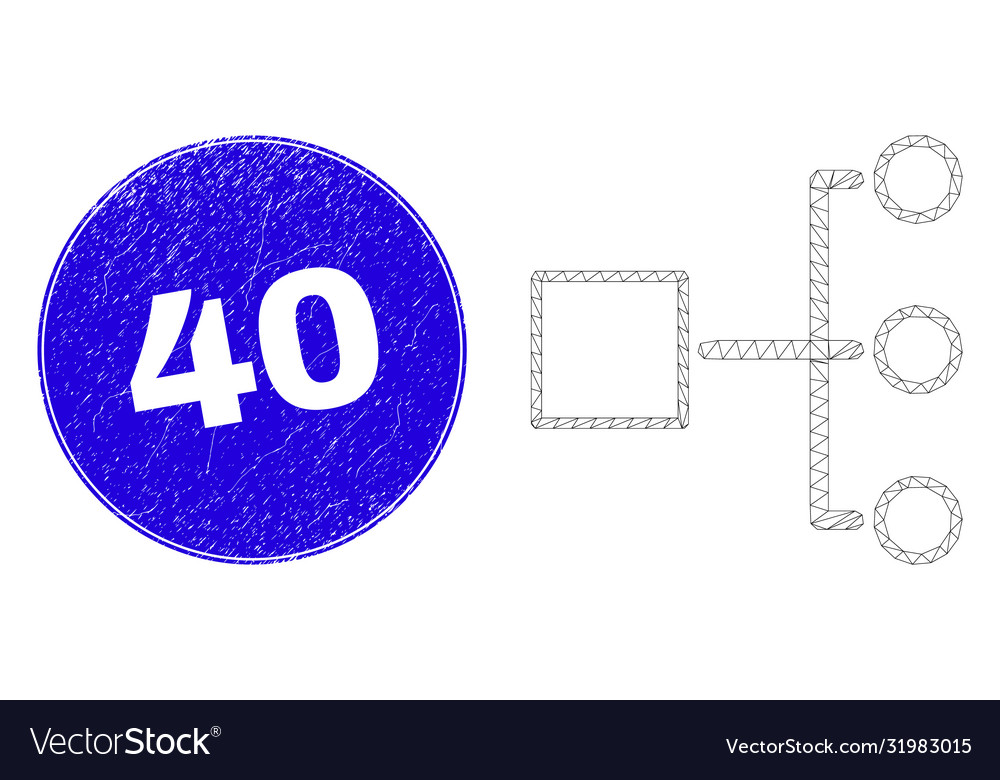 Blue distress 40 stamp and web mesh hierarchy