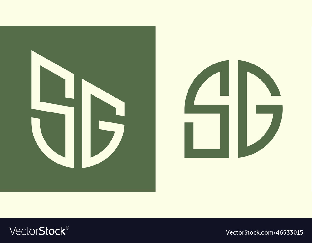 Creative simple initial letters sg logo designs