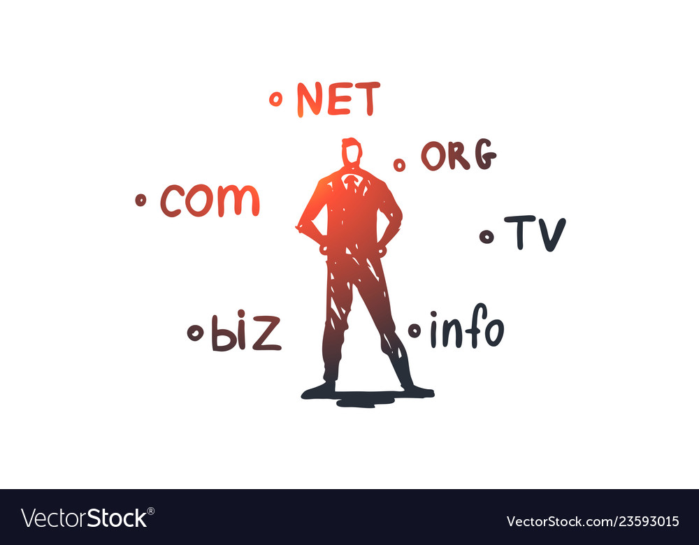 Domain internet name web hosting concept hand vector image Domain internet name web hosting concept hand
