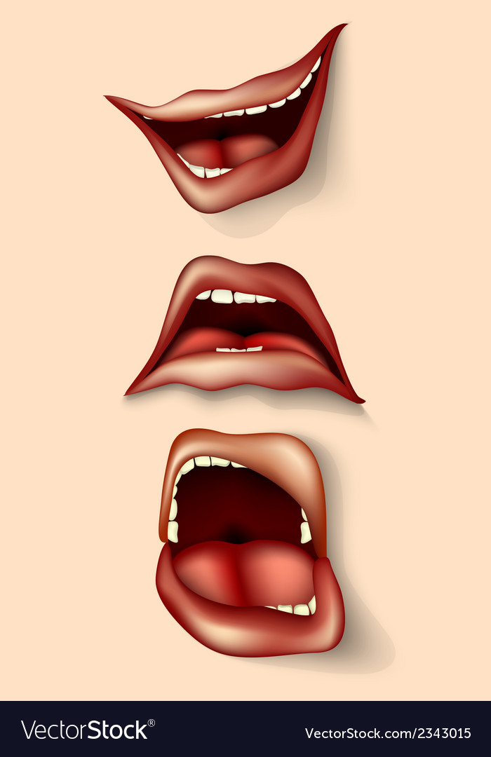 Set of lips and mouths Royalty Free Vector Image