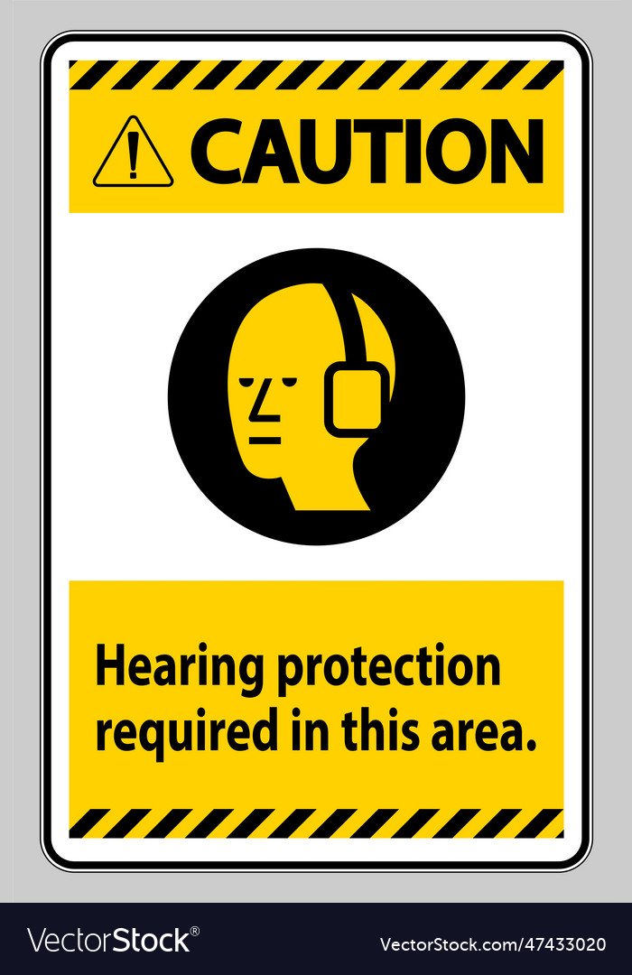 Caution ppe sign hearing protection required Vector Image