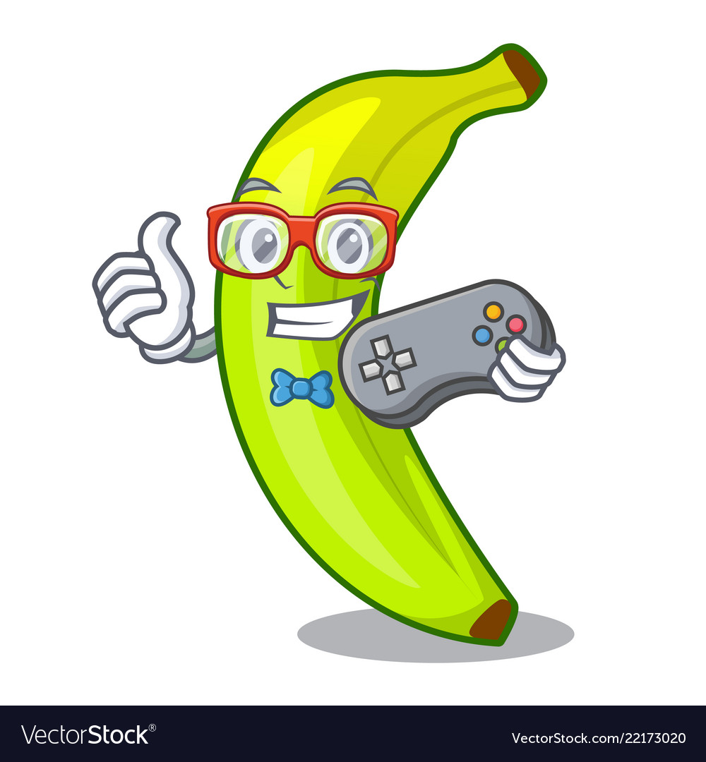 Video game character with a banana