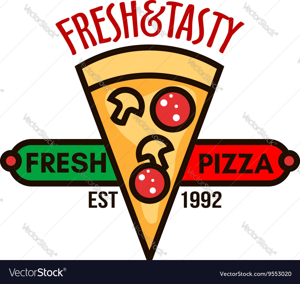 Original italian pizza badge for pizzeria design Vector Image