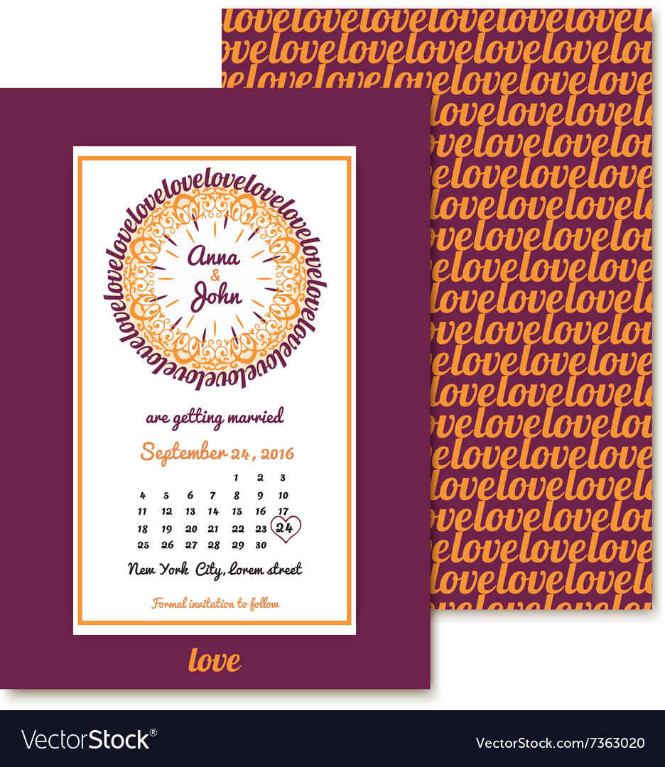 retro typographic invitations card for the wedding
