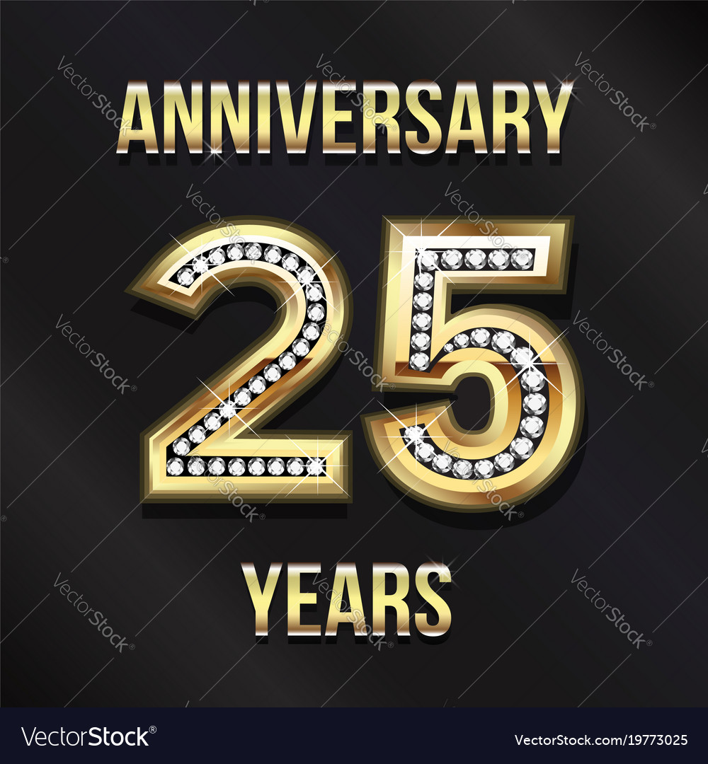 25 years anniversary card design design Royalty Free Vector