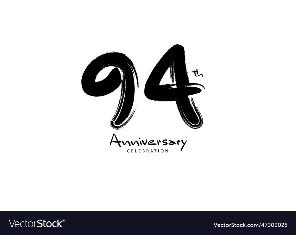 94 years anniversary celebration logo black