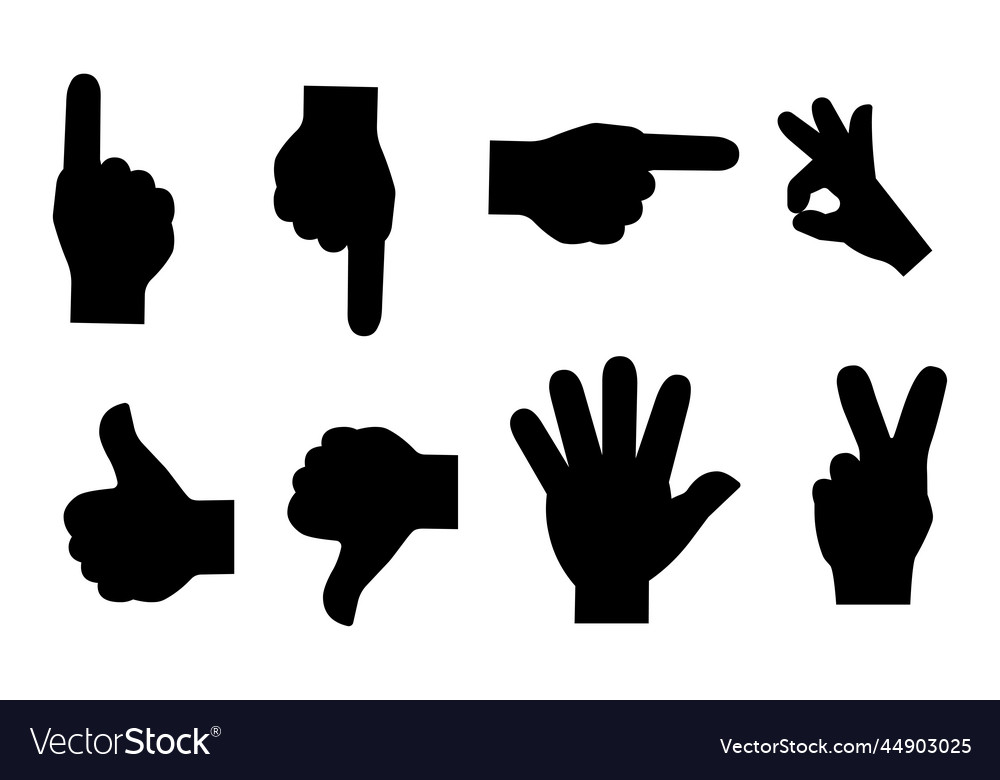 Black gestures silhouette line art icon Royalty Free Vector