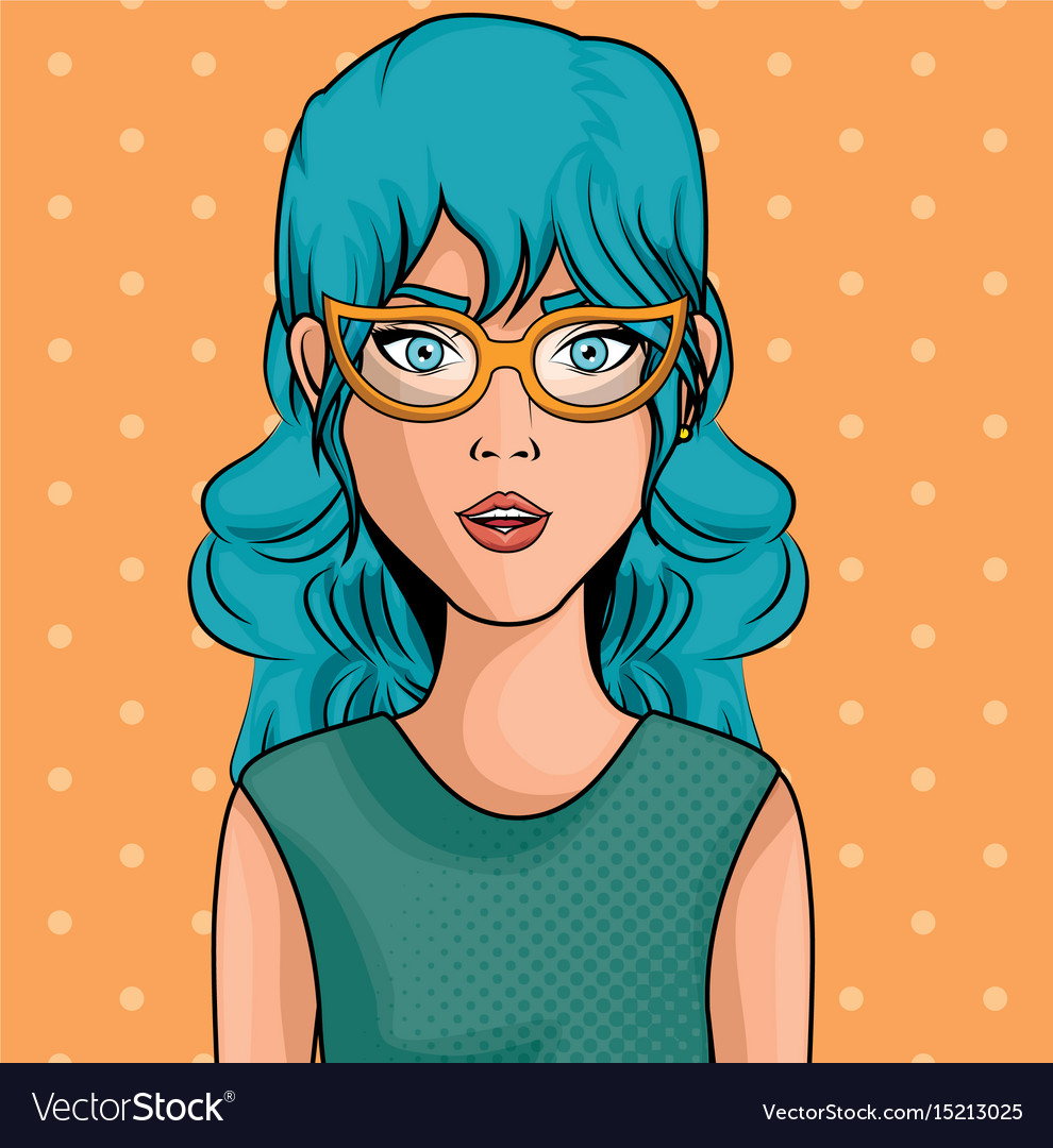 Comic like woman icon Royalty Free Vector Image