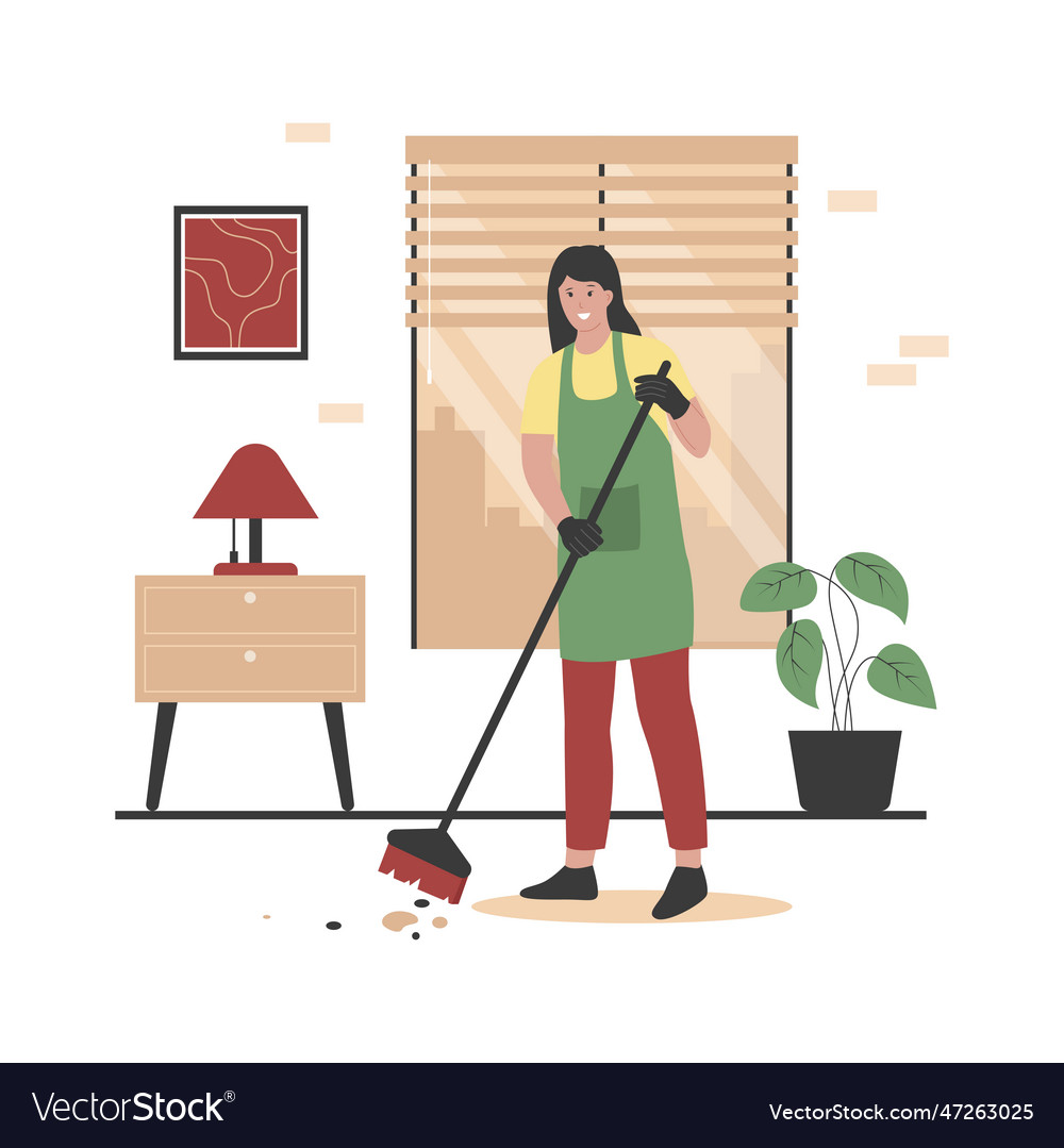 Home cleanup service concept Royalty Free Vector Image