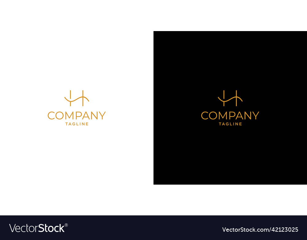 Modern and elegant sh initials logo design 1