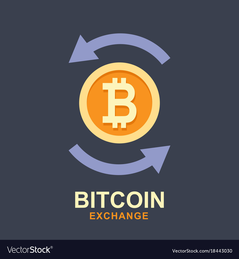 Bitcoin exchange concept cryptocurrency sign