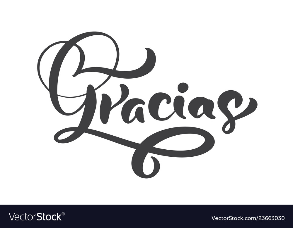 Gracias hand written lettering modern brush