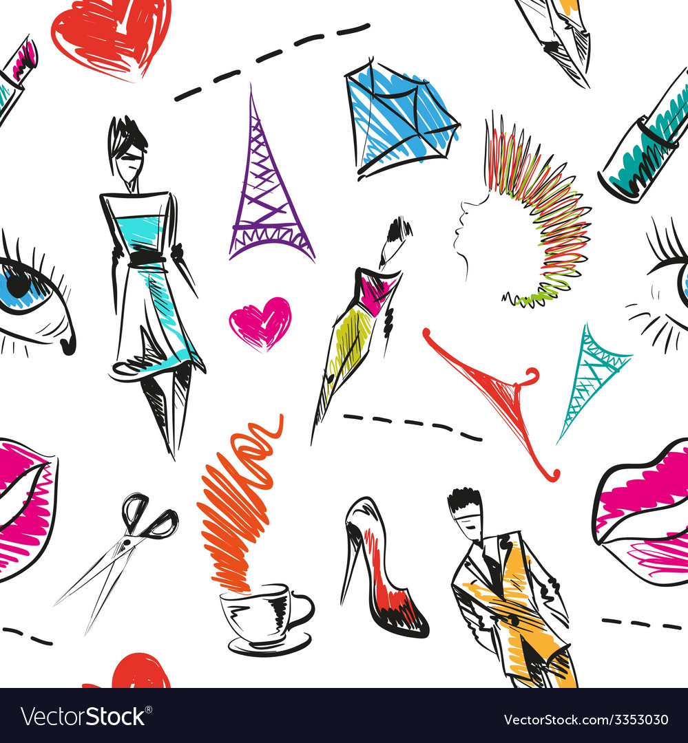 Seamless fashion pattern backgrounds Royalty Free Vector