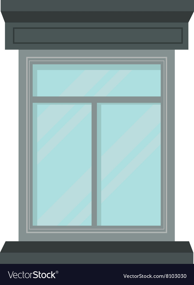 Window Open Interior Frame Glass Construction Vector Image